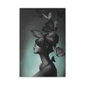 Butterfly Dream Matte Canvas Wall Art — Surreal Female Silhouette Print 