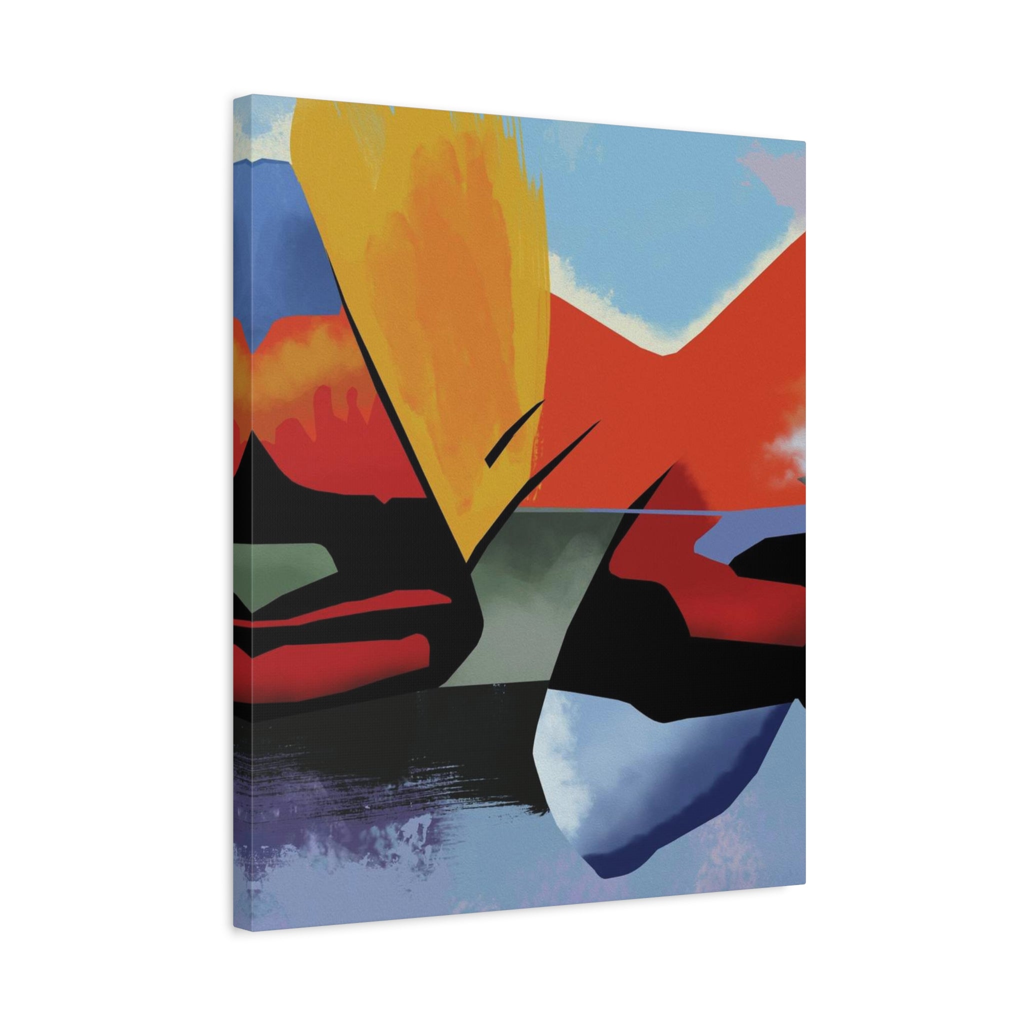 Abstract Color Block Matte Canvas Print — Modern Stretched Wall Art
