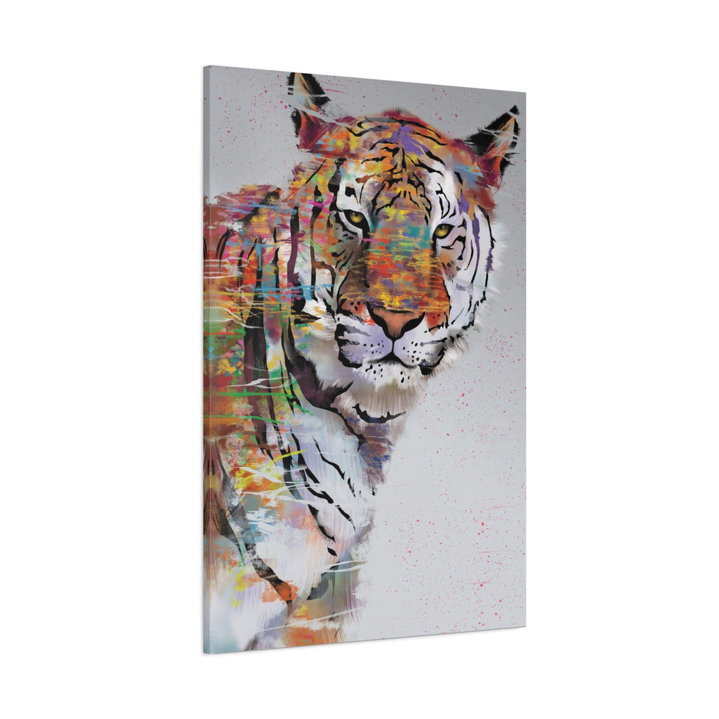 Color Splash Tiger Matte Canvas Wall Art – Stretched 1.25" 
