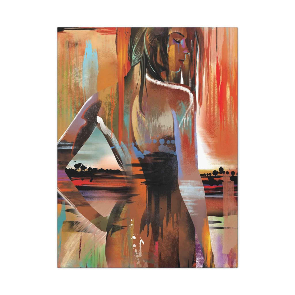 Abstract Woman Portrait Canvas - Stretched Matte Canvas Art - TheKaraHan
