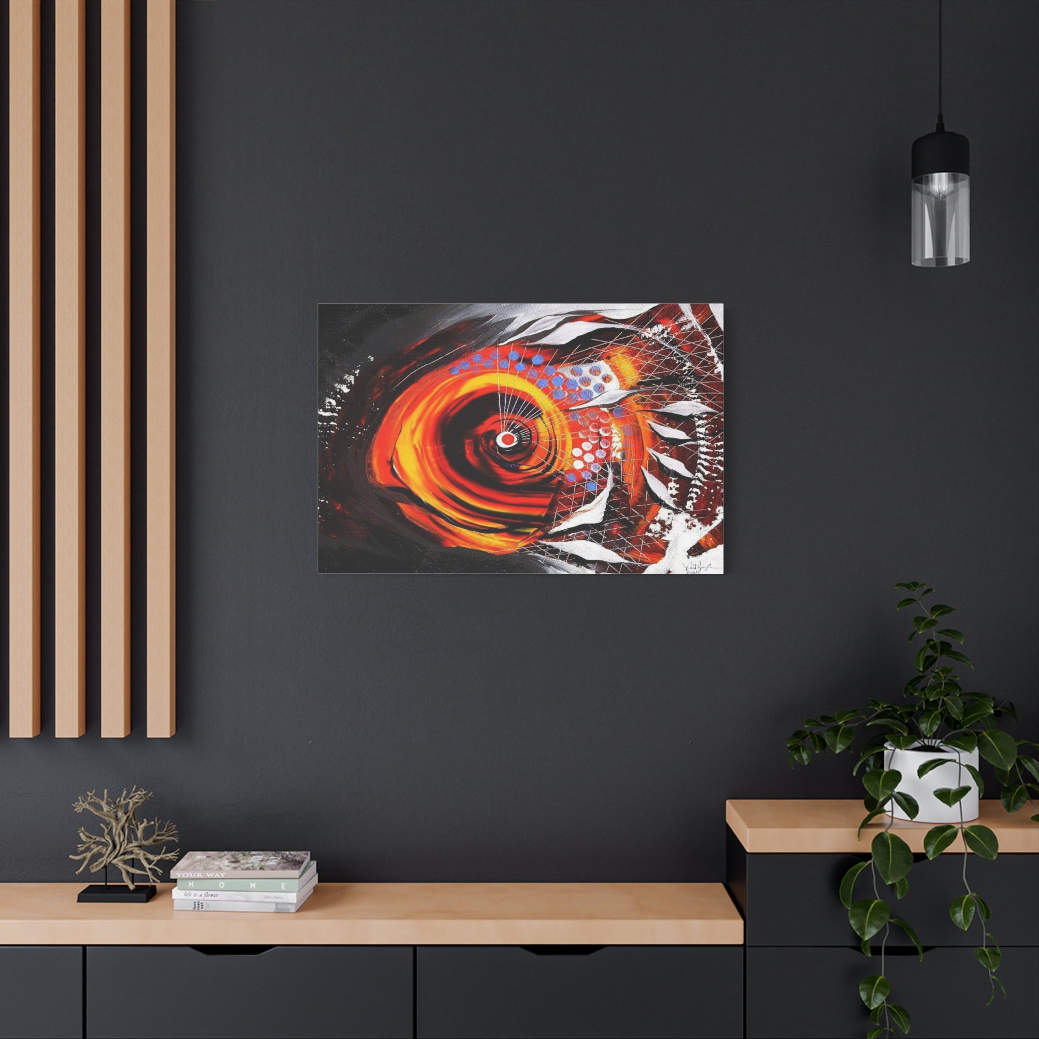 Abstract Fire Vortex Canvas 