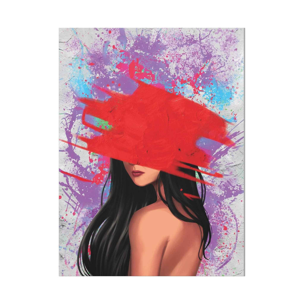 Abstract Red Brushstroke Art - Matte Stretched Canvas for Modern Home Decor - TheKaraHan