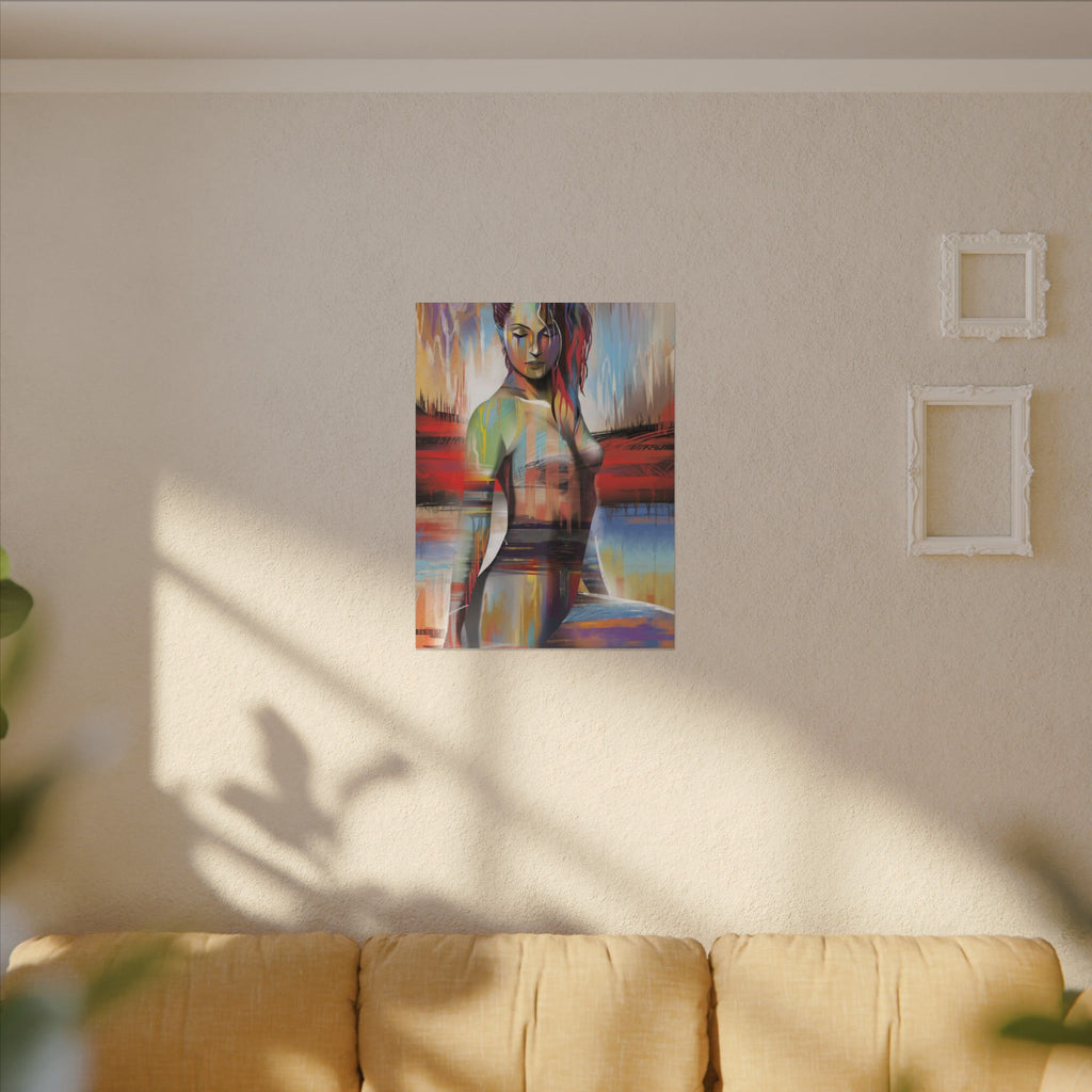 Abstract Colorful Woman Matte Canvas Print — Modern Figurative Wall Art 