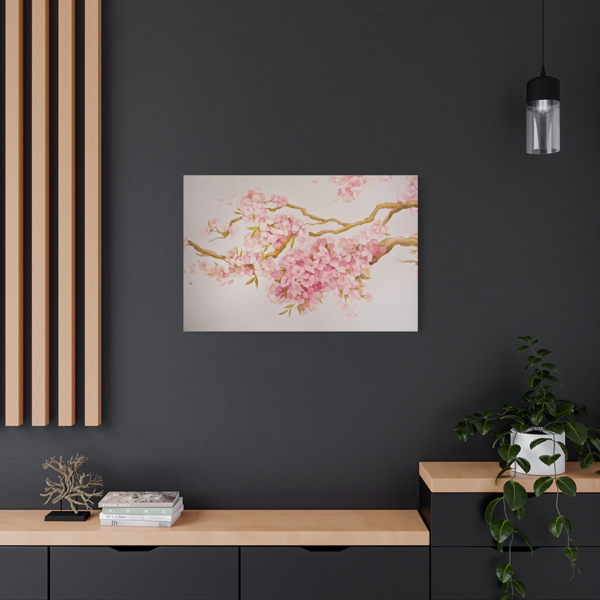 Cherry Blossom Branch Matte Canvas Wall Art – Stretched 1.25" 