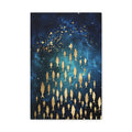 Gold Fish Galaxy Canvas Wall Art — Navy Blue Matte Stretched Canvas