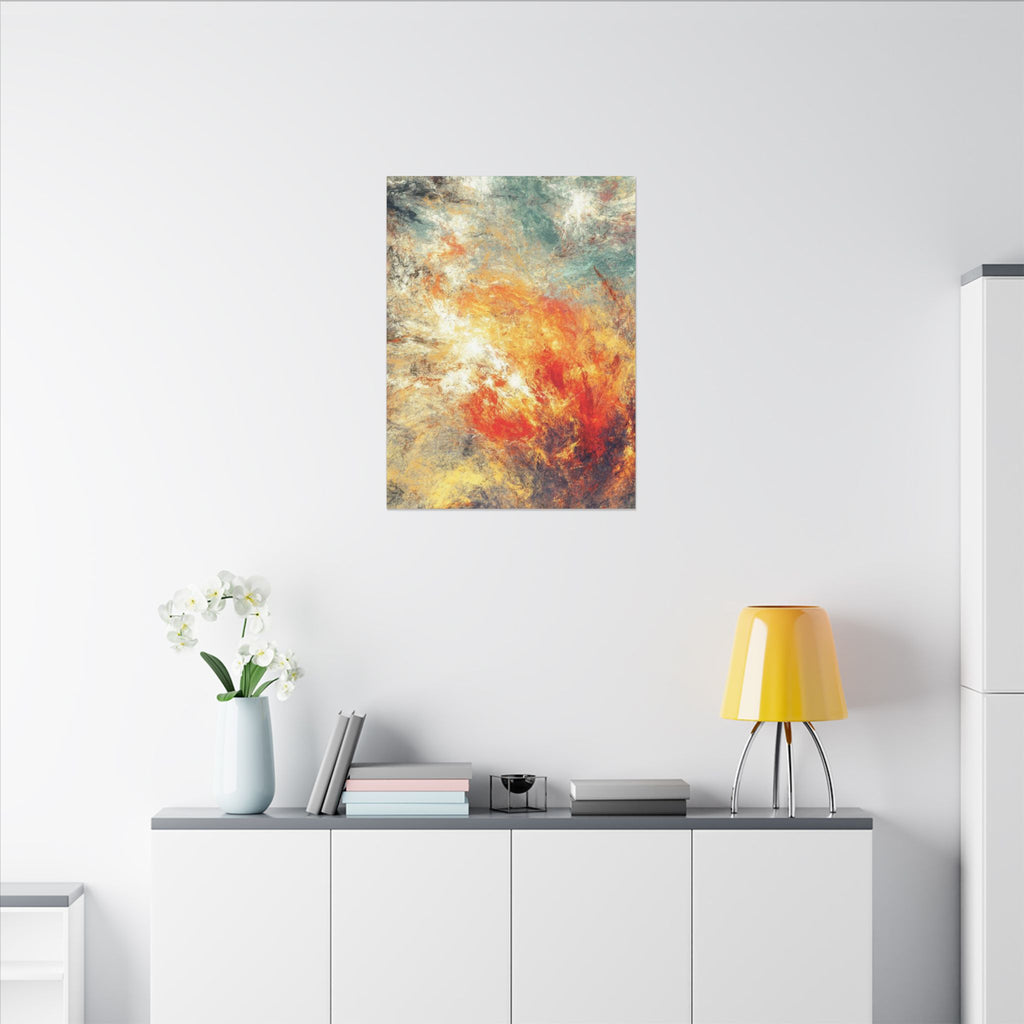 Abstract Nebula Canvas Wall Art — Colorful Modern Stretched Matte Print