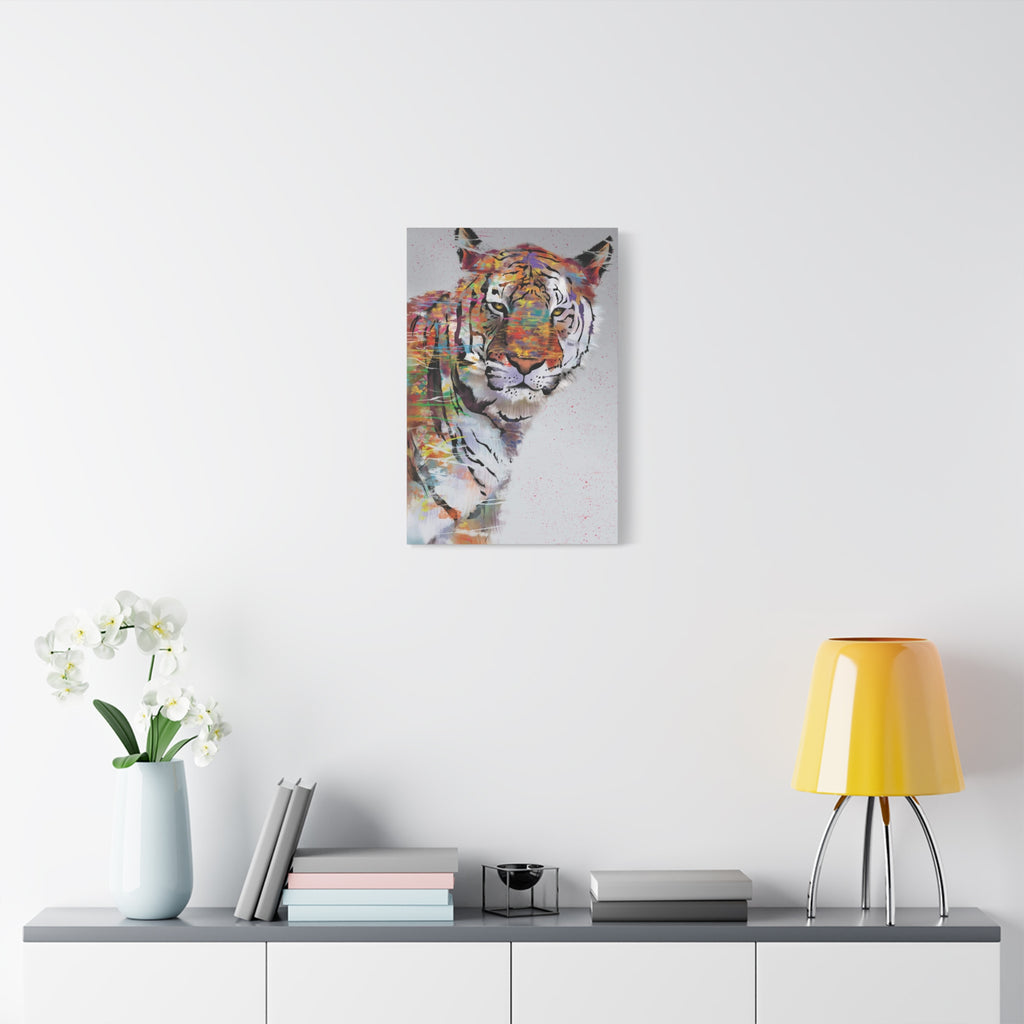 Color Splash Tiger Matte Canvas Wall Art – Stretched 1.25" 