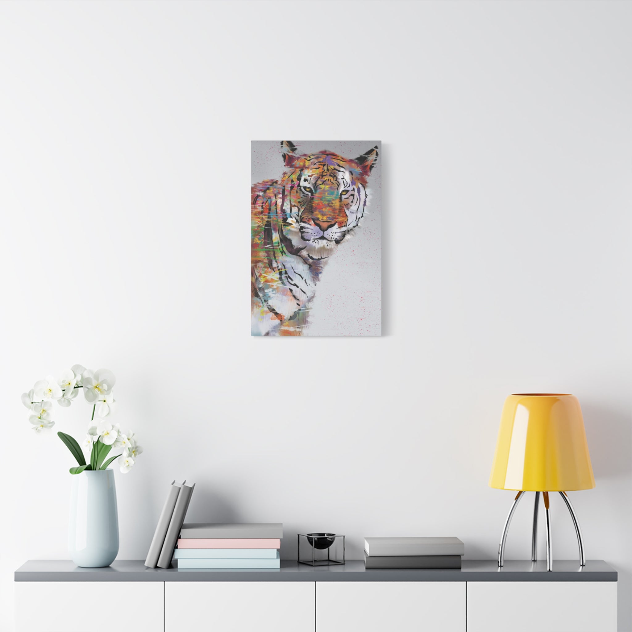 Color Splash Tiger Matte Canvas Wall Art – Stretched 1.25" 