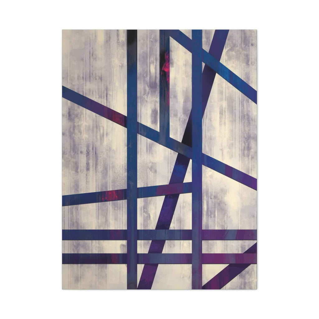 Abstract Geometric Canvas Print - Contemporary Blue and Purple Line Artwork - TheKaraHan