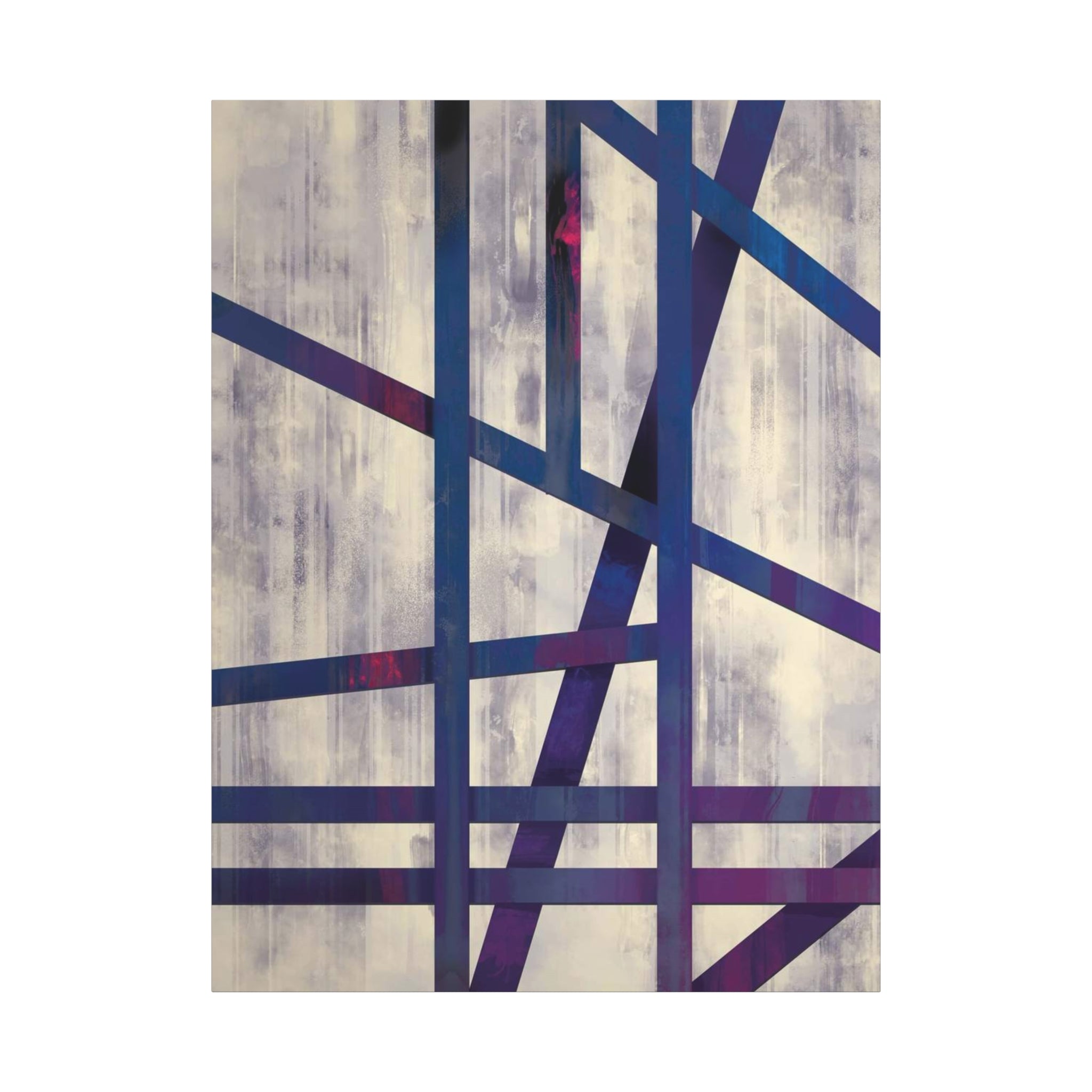 Abstract Geometric Canvas Print – Modern Blue & Purple Lines Art 