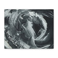 Abstract Black & White Swirl Matte Canvas Art — Minimalist Monochrome Wall Decor 