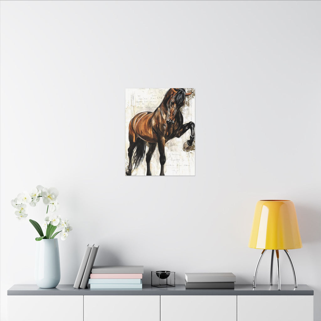 Horse Canvas Wall Art — Brown Stallion Matte Stretched Canvas 
