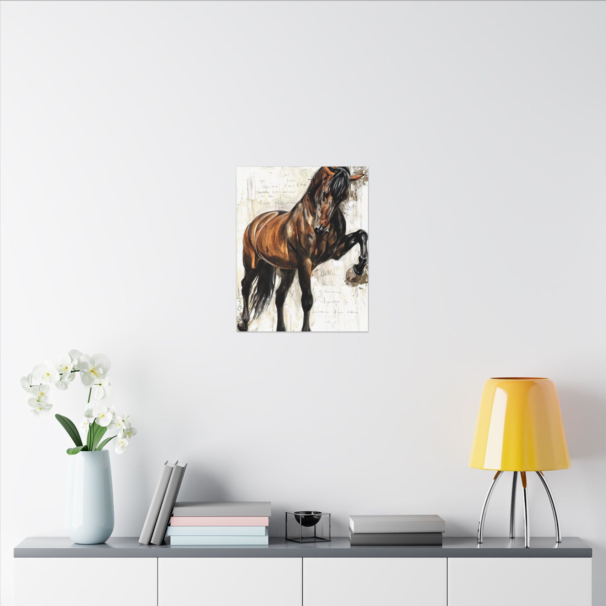 Horse Canvas Wall Art — Brown Stallion Matte Stretched Canvas 
