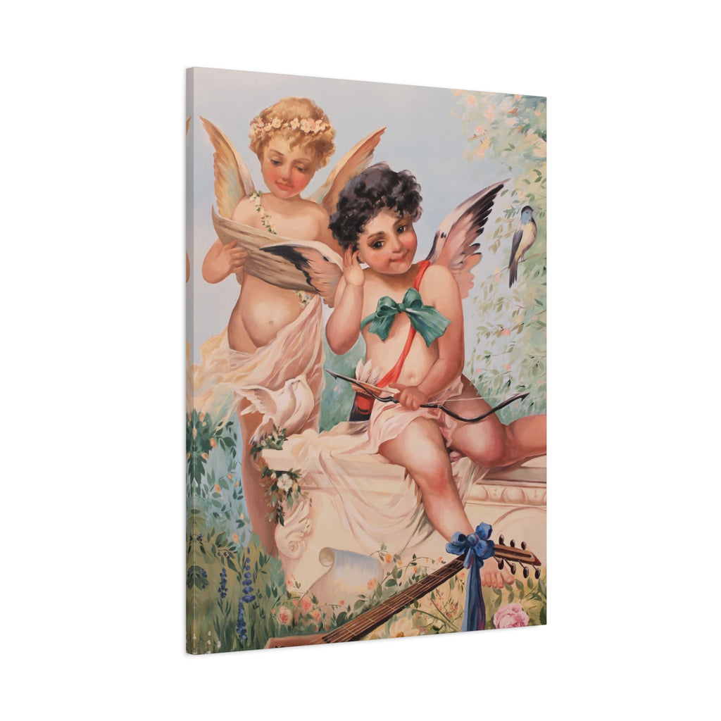 Cherubs Vintage Art Print - Romantic Angel Wall Decor Canvas - TheKaraHan
