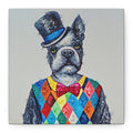 Whimsical Boston Terrier Portrait Canvas