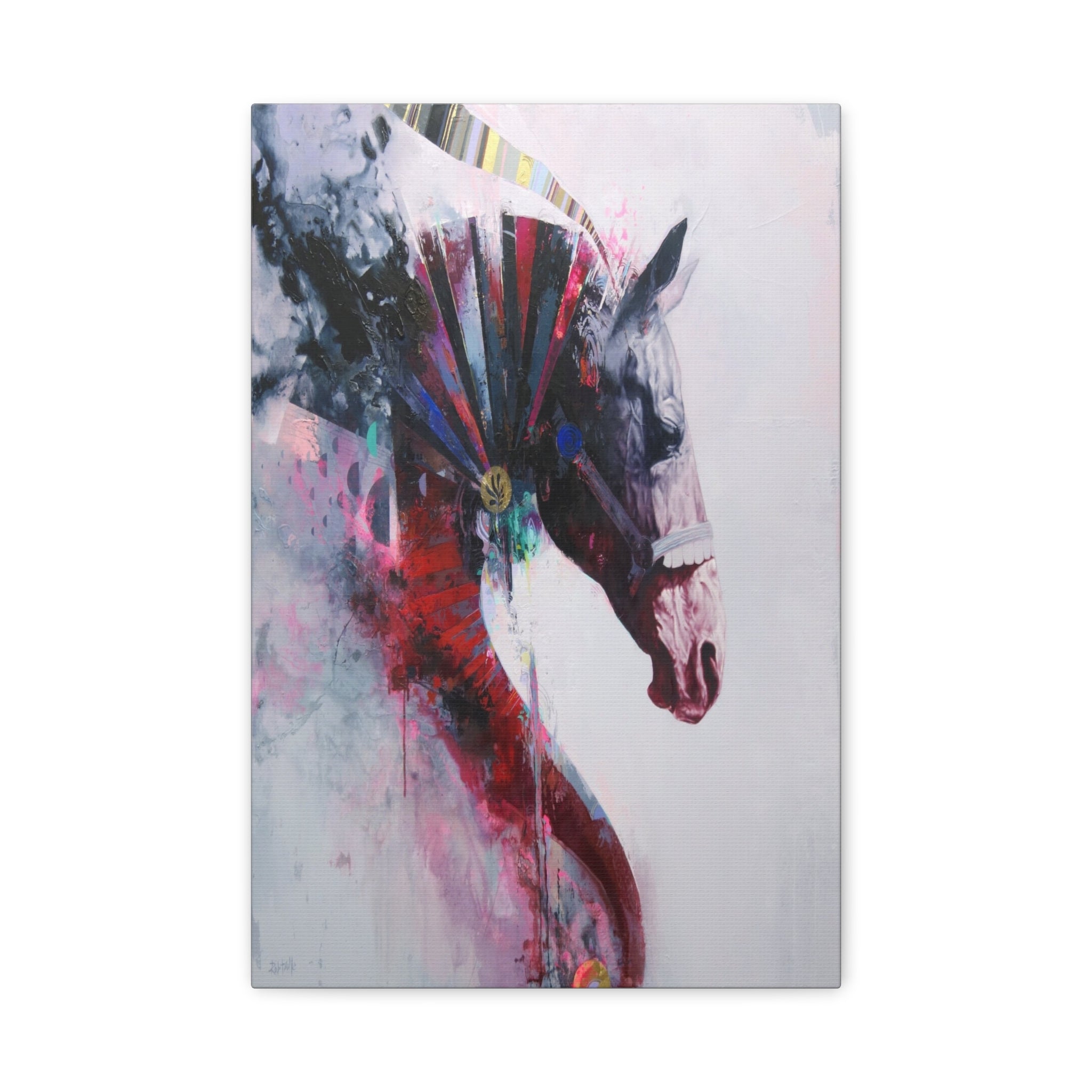 Colorful Horse Art Canvas - Stretched Matte Wall Decor 