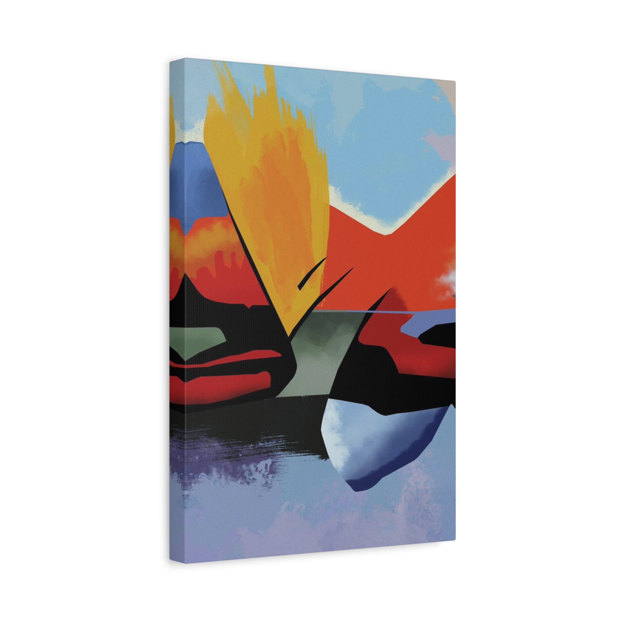Abstract Color Block Matte Canvas Print — Modern Stretched Wall Art