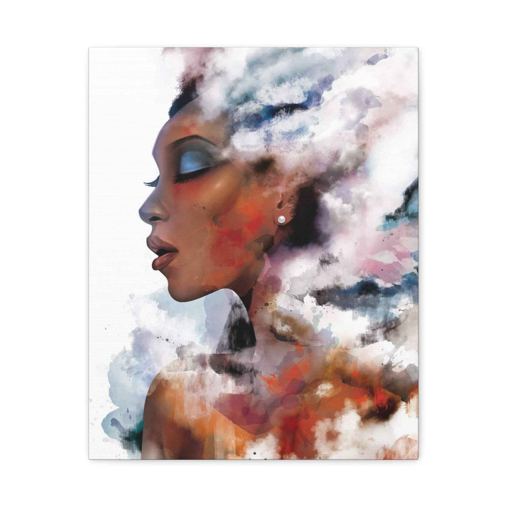 Abstract Watercolor Woman Art - Dreamy Canvas Portrait Wall Decor - TheKaraHan