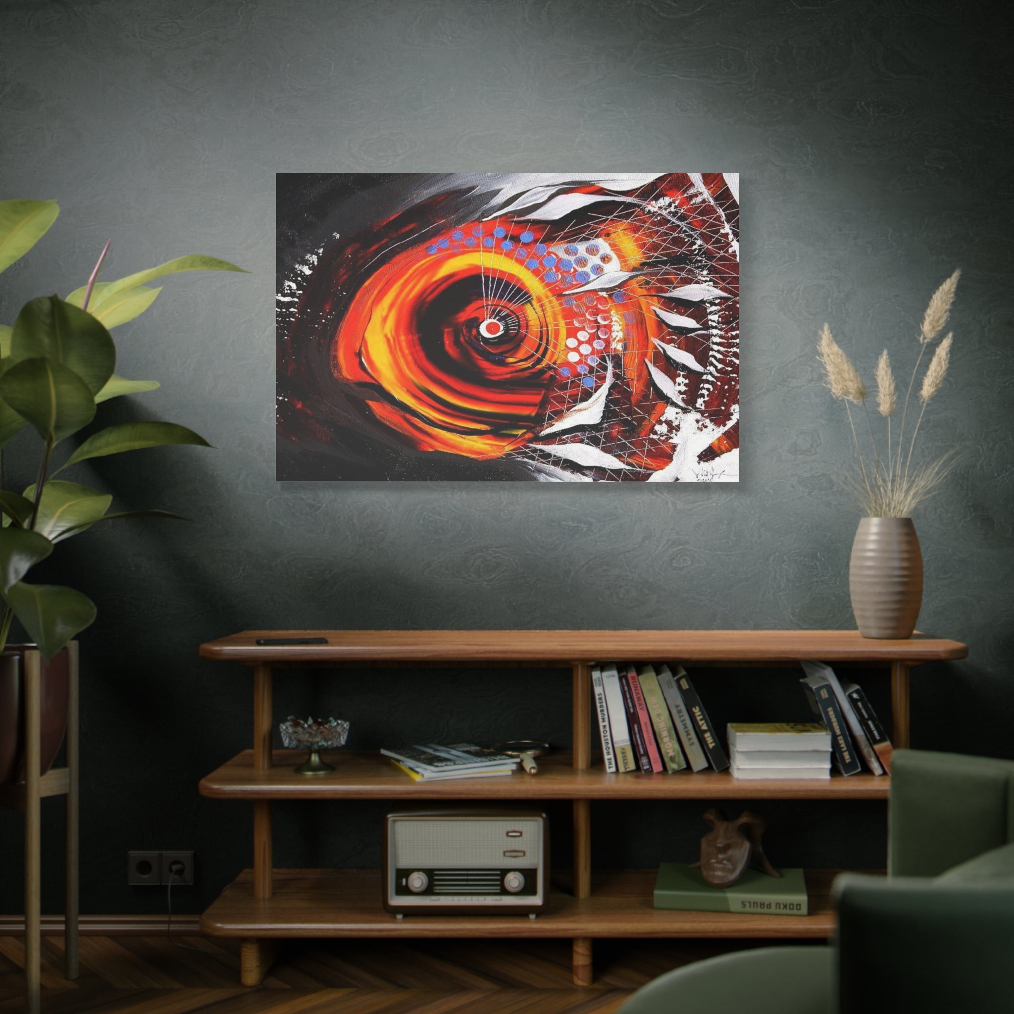 Abstract Fire Vortex Canvas 